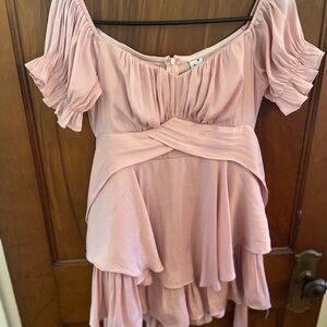 Angel Biba Blush Pink Off-Shoulder Romper